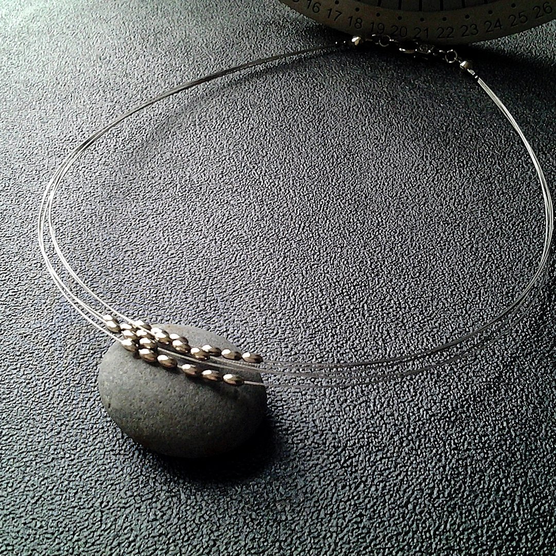 EarringFanatic银河系飞行船金属银色多层项链 - 项链 - 其他金属 灰色