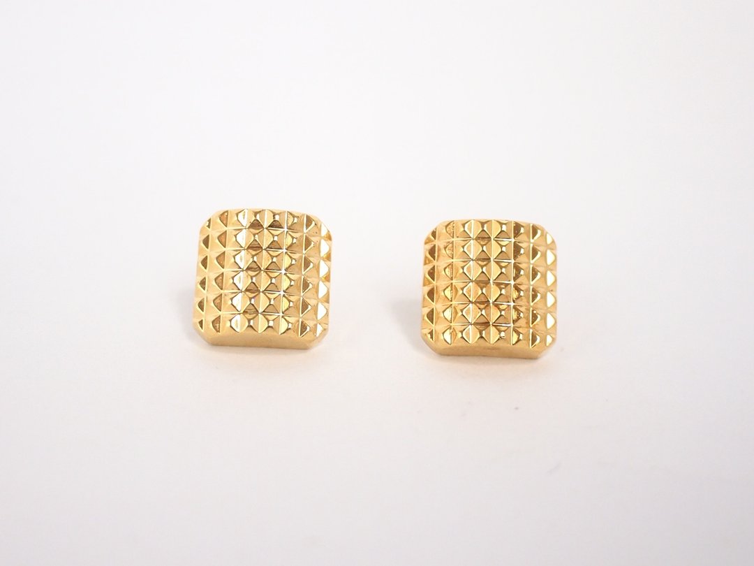 Circle dot 金色排钉 408 - 耳环/耳夹 - 塑料 金色