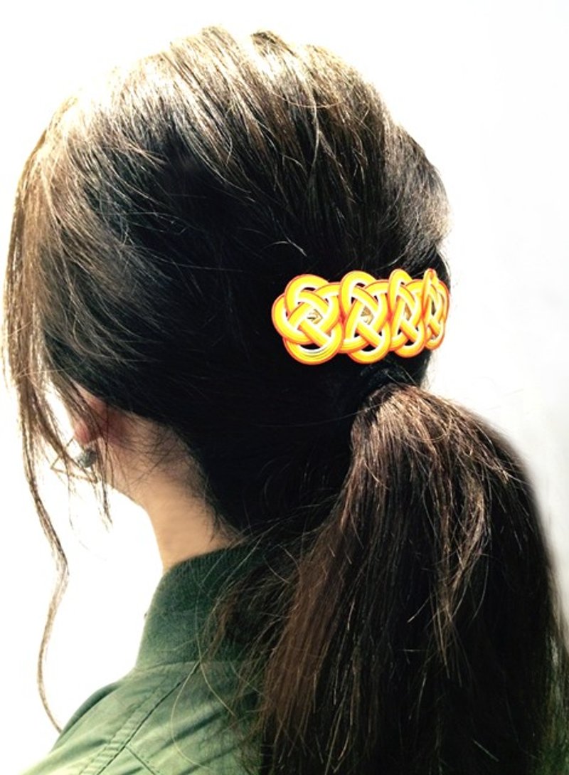 花纸绳 淡路结发夹（发饰）- Yellow - 发饰 - 其他材质 黄色