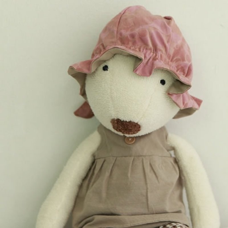 KAKIBABY专利天然柿子染布 - 小红帽6-18个月(红色) - 围嘴/口水巾 - 棉．麻 粉红色