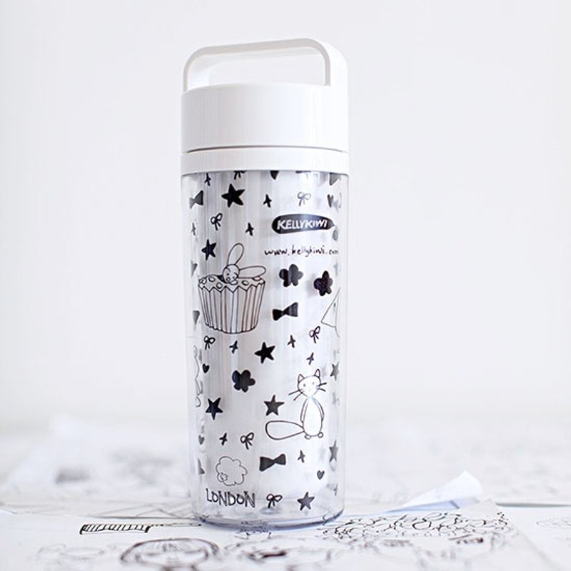 Kellykiwi黑白时尚随行杯 - 茶具/茶杯 - 其他材质 白色