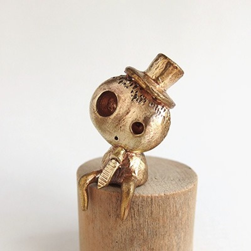 累了吗 大小眼黄铜小偶 / 疗愈摆饰 - 摆饰 - 其他金属 咖啡色