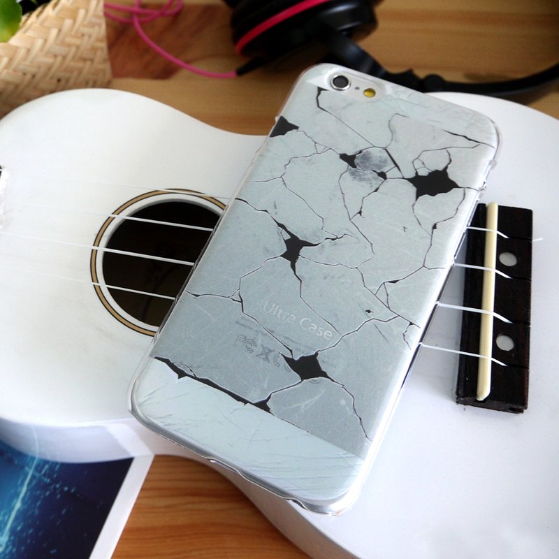 香港原创设计 白色裂开图案1 iPhone X,  iPhone 8,  iPhone 8 Plus,  iPhone 7, iPhone 7 Plus, iphone 6/6S , iphone 6/6S PLUS, Samsung Galaxy Note 7 透明手机壳 - 手机壳/手机套 - 塑料 灰色