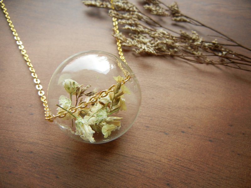 *coucoubird*白花大玻璃球项链-长链款 - 项链 - 玻璃 白色