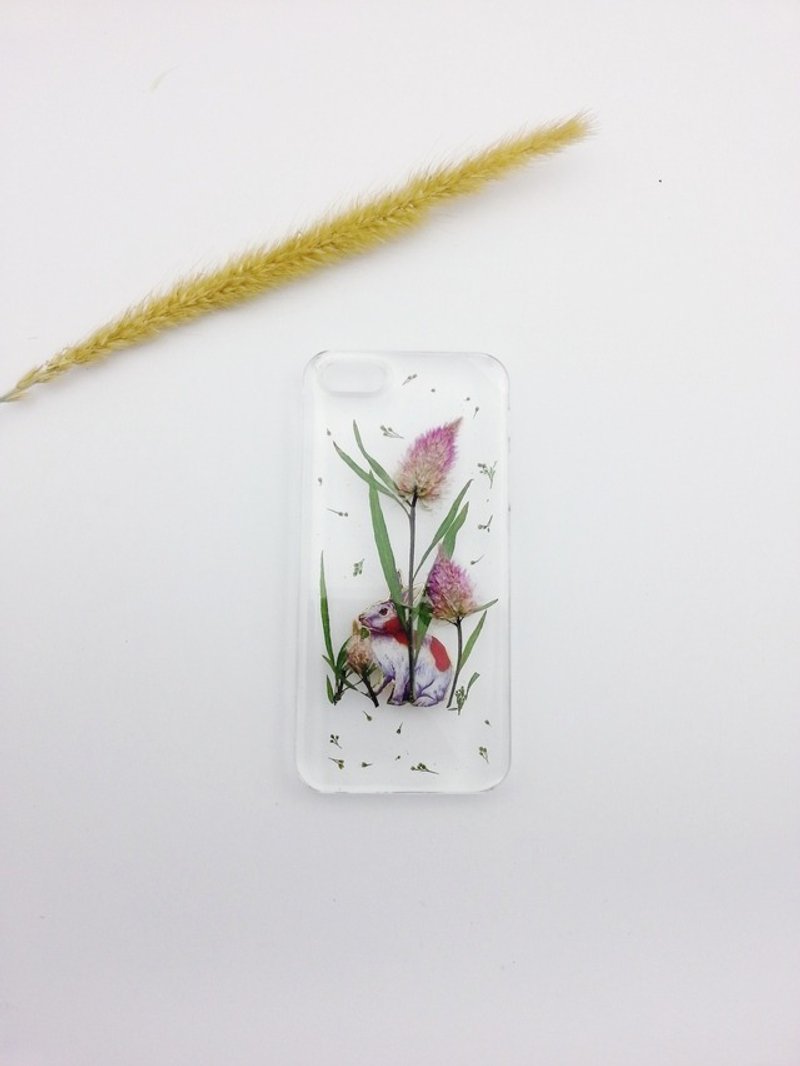 【Lost and find】 猫尾草和兔 phone case手机壳 - 手机壳/手机套 - 塑料 紫色