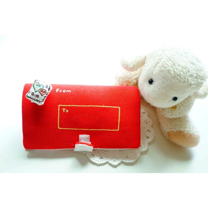 情人节/生日/万用祝福卡片套/手绘手作布制卡片 - 卡片/明信片 - 其他材质 红色