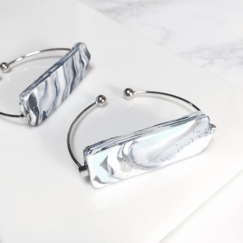 大理石纹手镯 ∎ Marble Bangle  ∎ Marble collection ∎ - 手链/手环 - 其他金属 白色