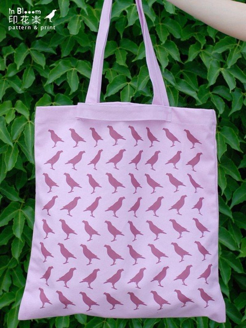 印花乐 长短把帆布提袋(台湾八哥-淡紫红色) - 侧背包/斜挎包 - 其他材质 紫色