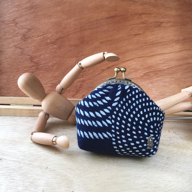 零钱口金包+蓝染-款式一+ - 零钱包 - 其他材质 蓝色