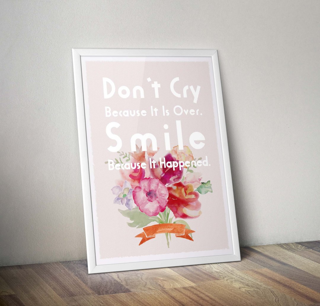鼓舞_Don't Cry, and Smile - 海报/装饰画/版画 - 纸 粉红色