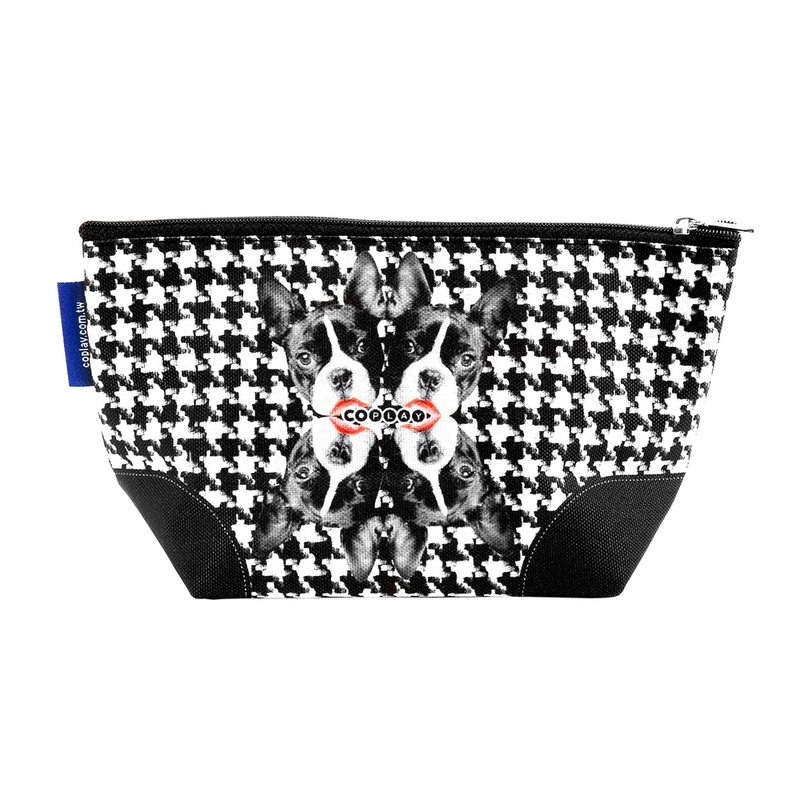 红唇斗犬 小船包 化妆包 随身包 零钱包 手拿包 - 手拿包 - 防水材质 黑色