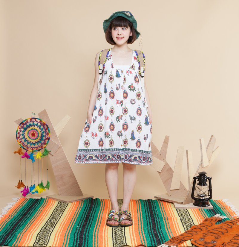 ♚saibaba ethnique // 印度传统图案背心洋装/罩衫♚ - 洋装/连衣裙 - 纸 多色