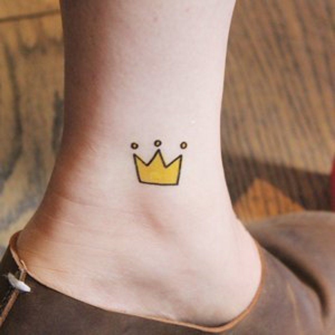 *tattoo*  小王子皇冠 刺青贴纸组合 1组4个同款 - 贴纸 - 纸 黄色