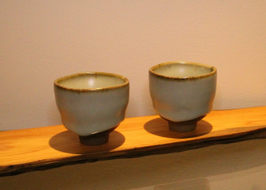 手作白釉开片**小握杯**一对 - 茶具/茶杯 - 其他材质 