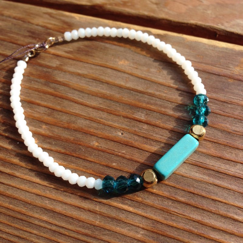 《KeepitPetite》蓝松石方柱・捷克切面珠・手链手环 - 手链/手环 - 其他材质 