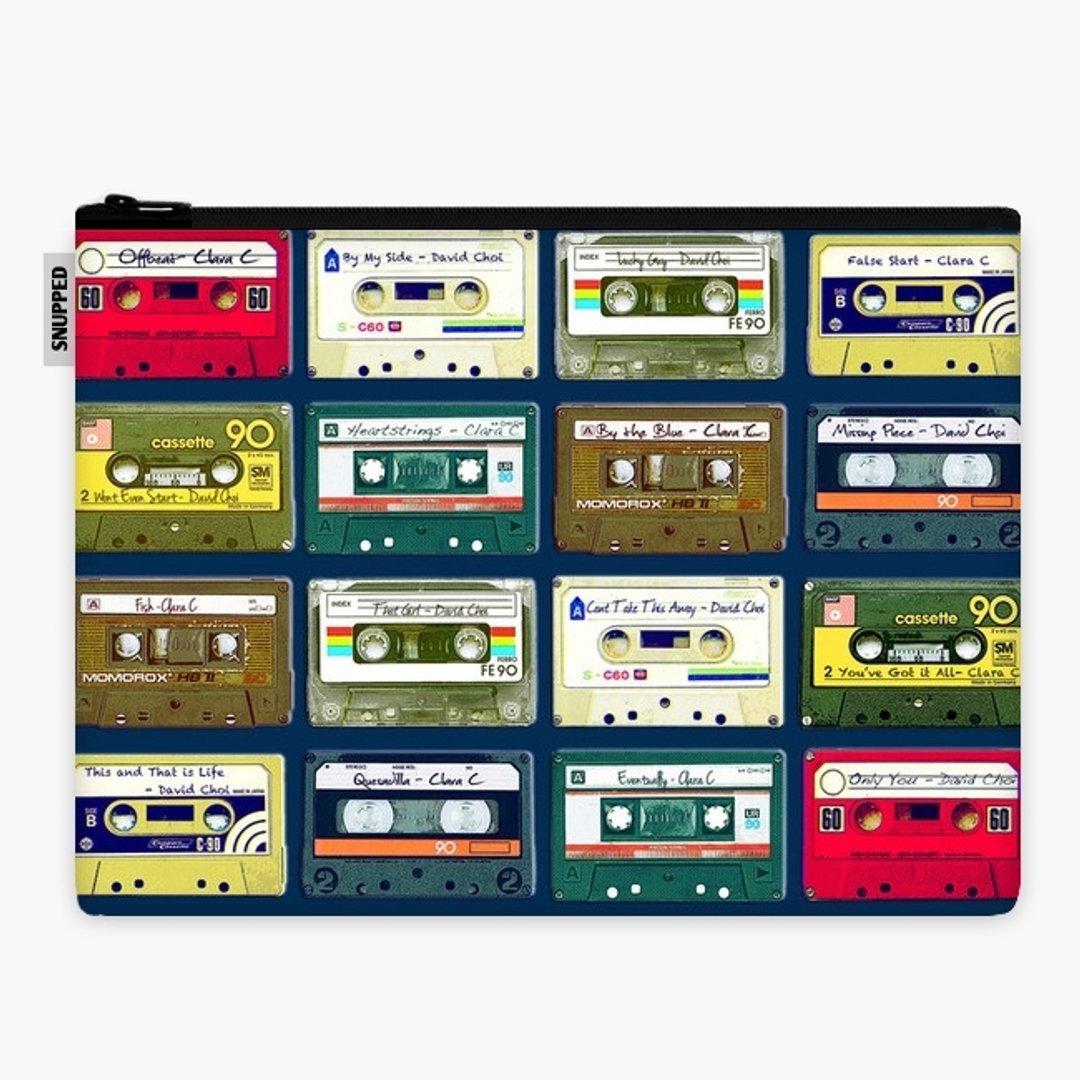 SpaceSuit 文件手拿包 - Vintage Cassettes (Blue) - 手拿包 - 防水材质 蓝色