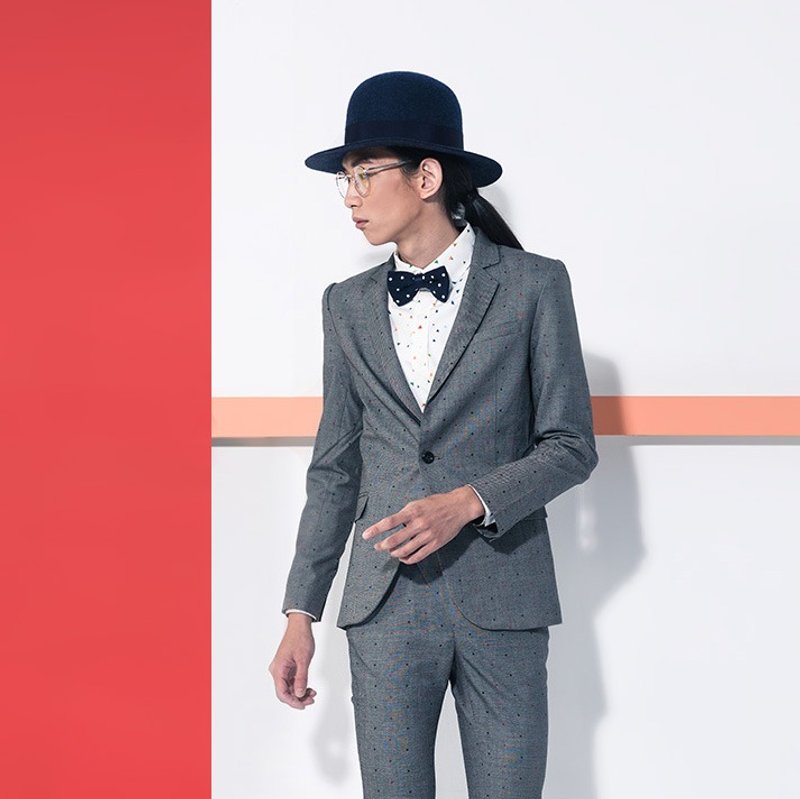 Machismo-点点西装外套/灰色 - 女装西装外套/风衣 - 其他材质 灰色