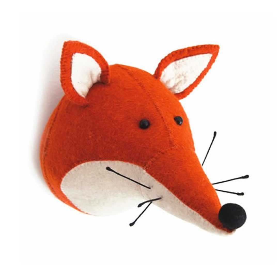 【Fiona Walker England】英国童话风格动物头 纯手工壁饰 - 不狡猾狐狸(Fox Head) - 墙贴/壁贴 - 其他材质 红色