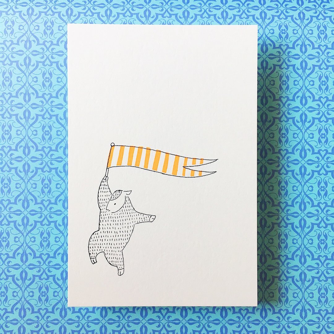 Postcard set (3sheets)  -  The Sheep in March - 卡片/明信片 - 纸 橘色
