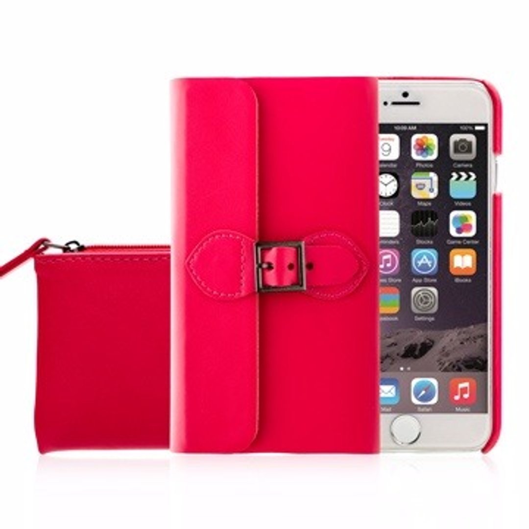 SIMPLE WEAR iPhone 6  /  6S  专用 OSHARE 英伦风磁吸式真皮皮套 - 粉(4716779654509) - 手机壳/手机套 - 真皮 