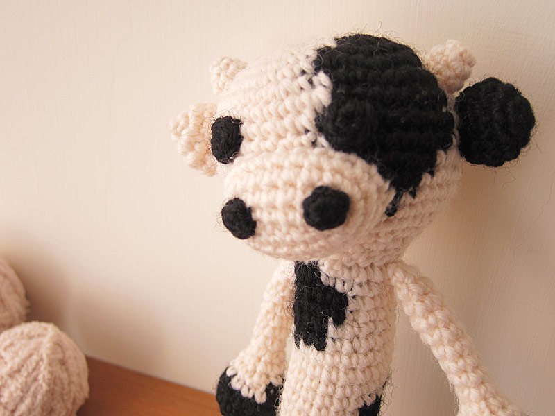 小乳牛-针织手摇铃-手工限量(黑白)绝版品 - 玩具/玩偶 - 其他材质 白色