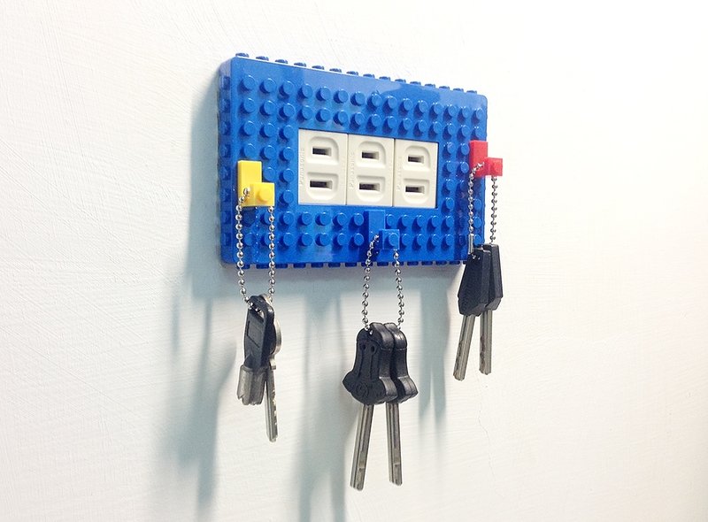 Qubefun 积木挂勾电源盖+3入积木挂勾(星夜蓝) 兼容乐高 可爱礼物 - 收纳用品 - 塑料 蓝色