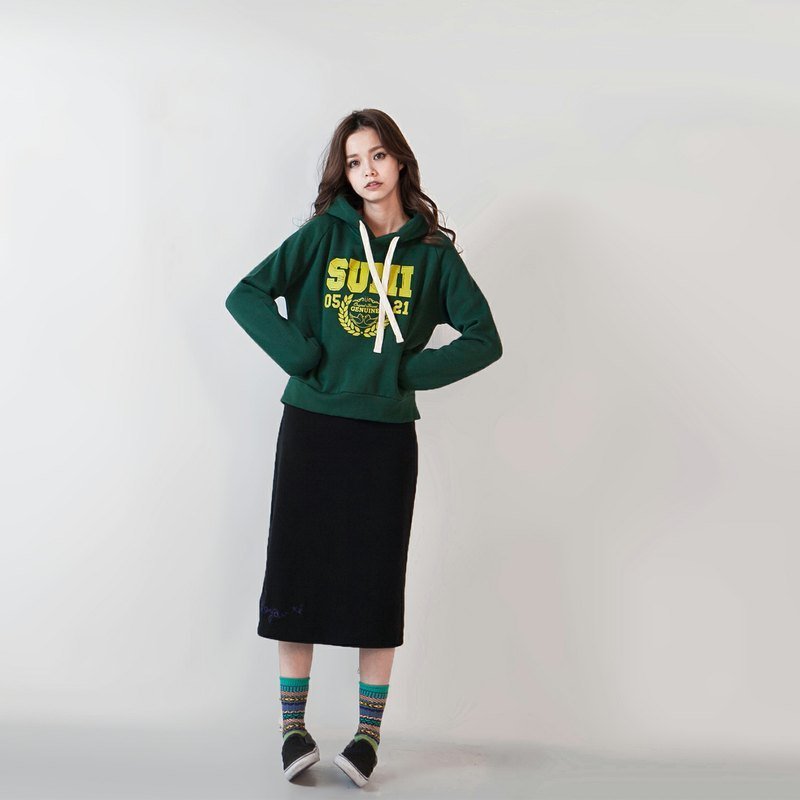 SUMI△大绒刷毛铺棉短版帽T▽3AF060_圣诞节绿 - 女装针织衫/毛衣 - 其他材质 绿色