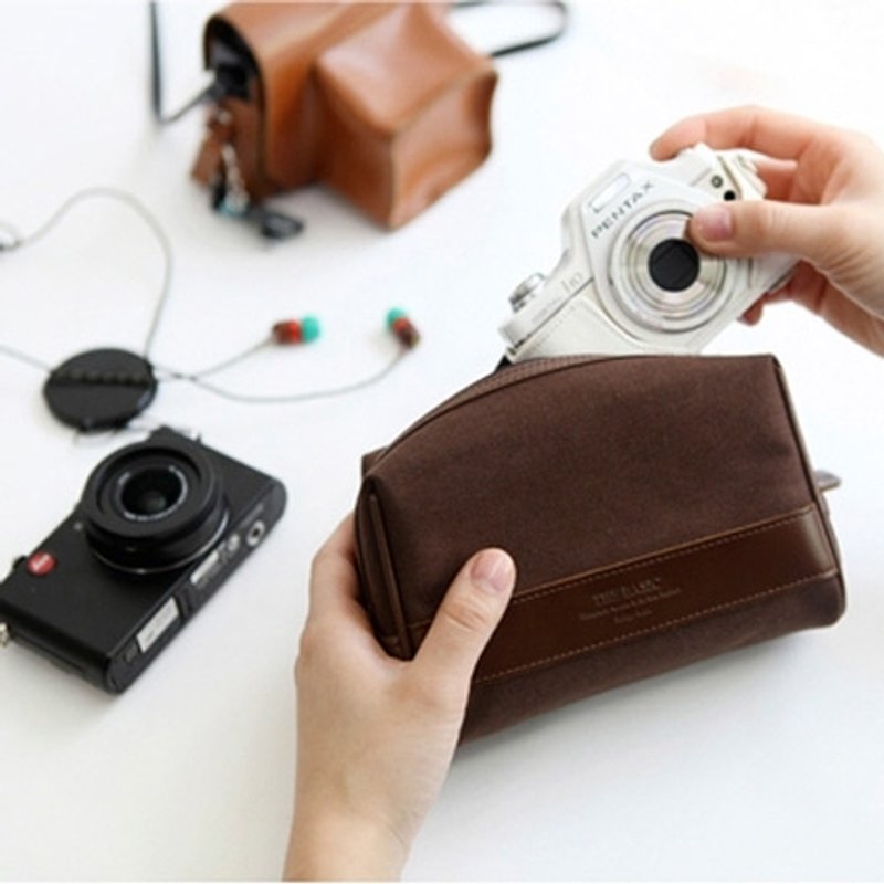 Dessin x Indigo-简单生活万用包-巧克力棕,IDG78025 - 化妆包/杂物包 - 其他材质 咖啡色