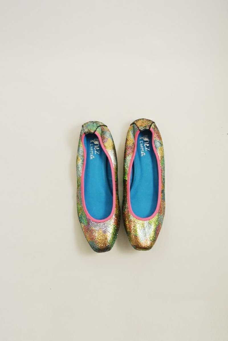 耳をすませば．迪斯可霓虹灯平底 - 女款休闲鞋 - 真皮 多色