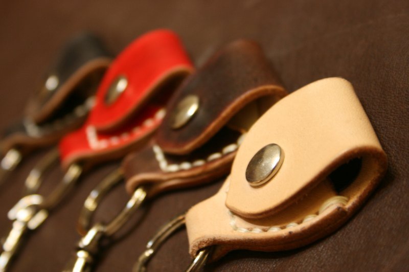 吉它弹片钥匙圈 - 皮件 - 真皮 