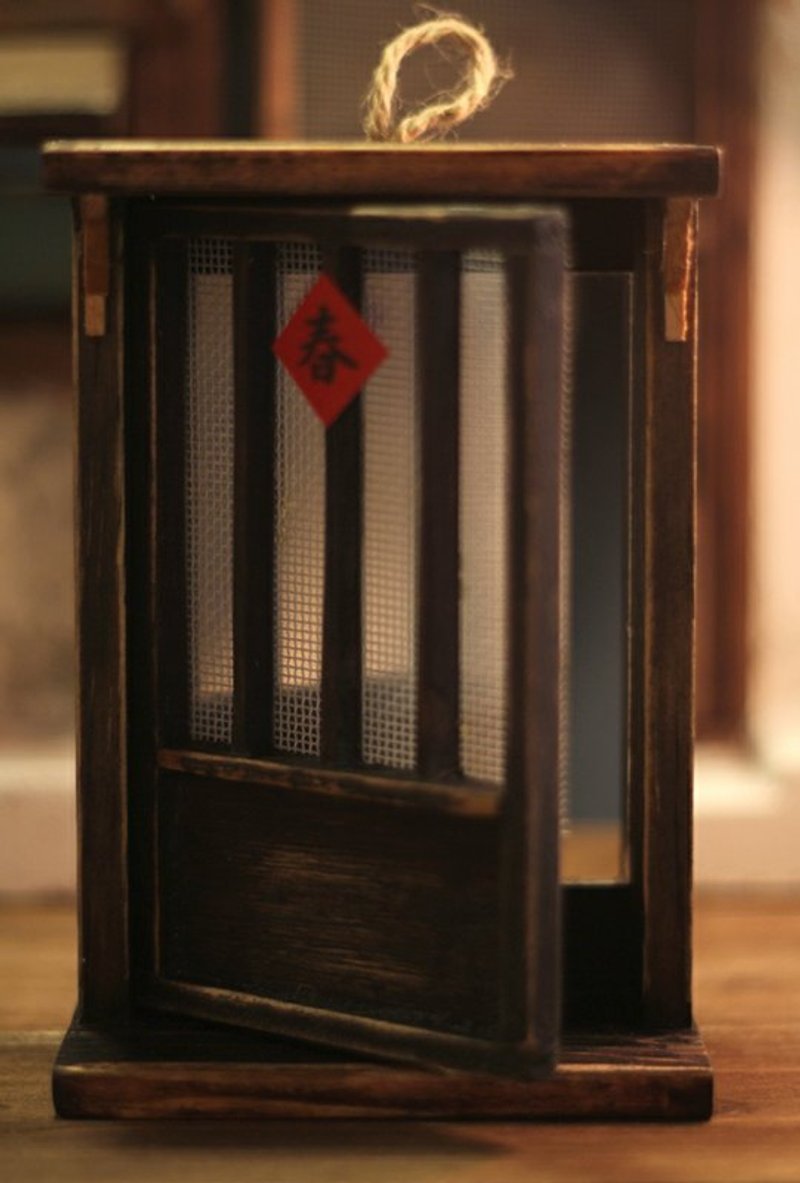 老木门纱窗镜子 - 摆饰 - 木头 咖啡色