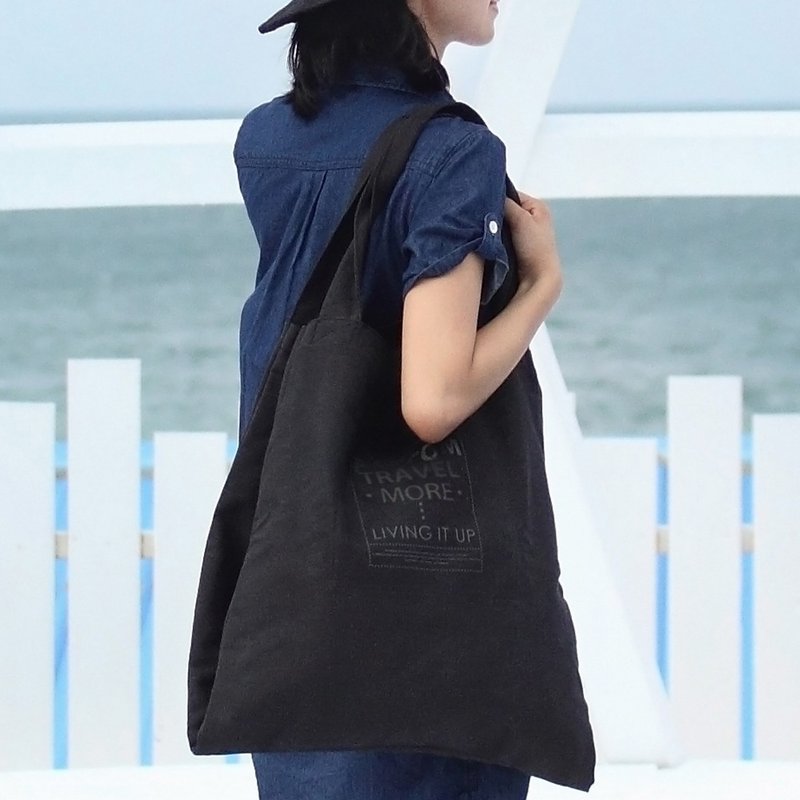 双层Tote包-酷黑灰_100414 - 侧背包/斜挎包 - 其他材质 黑色