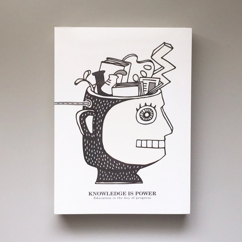 A6空白笔记本 “Knowledge Is Power。知识就是力量” 记事本 万用册 - 笔记本/手帐 - 纸 黄色