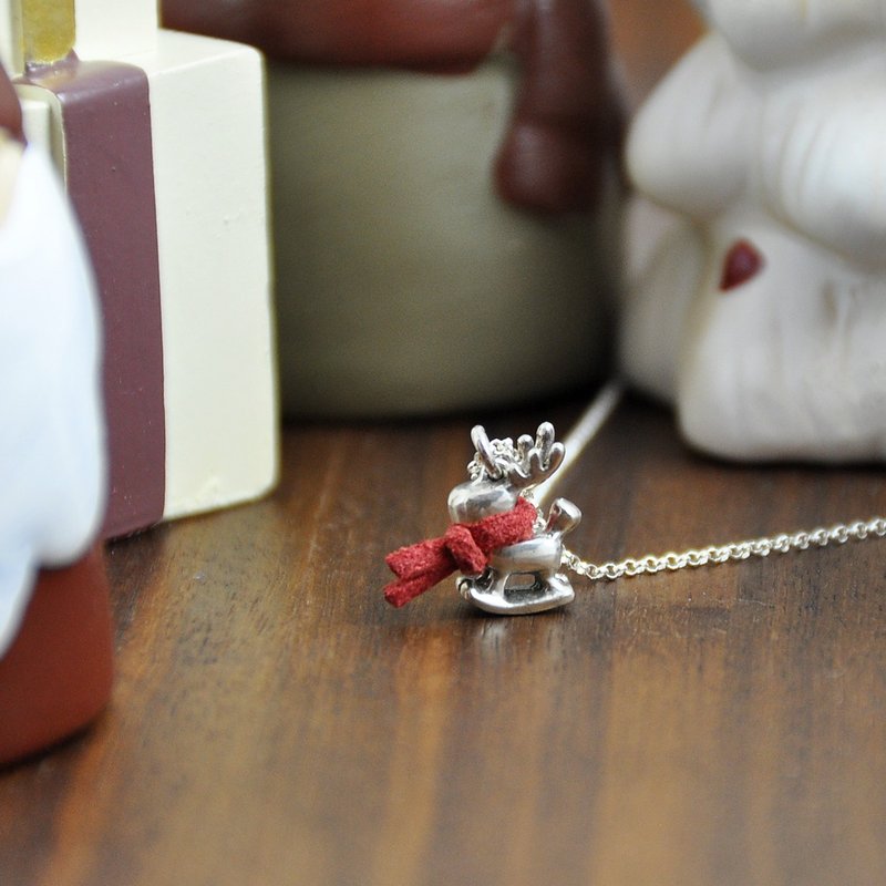 童心 围巾摇摇麋鹿 925银 - 项链 - 银 银色