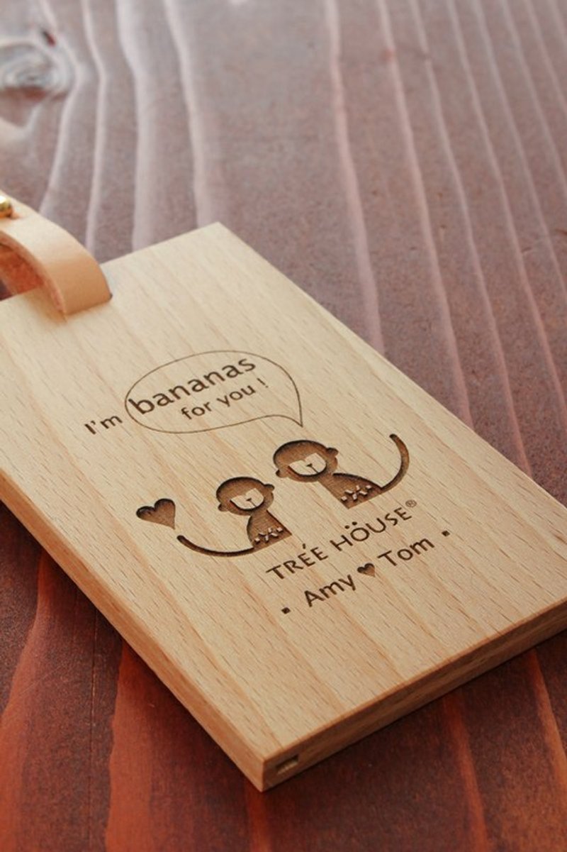 木制票卡夹-I’m bananas for you ! - 证件套/卡套 - 木头 咖啡色