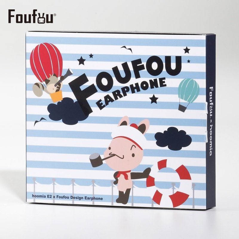 《Foufou》-入耳式造型耳机-Foufou x hoomia-水手邦妮(蓝白) - 耳机 - 其他金属 蓝色