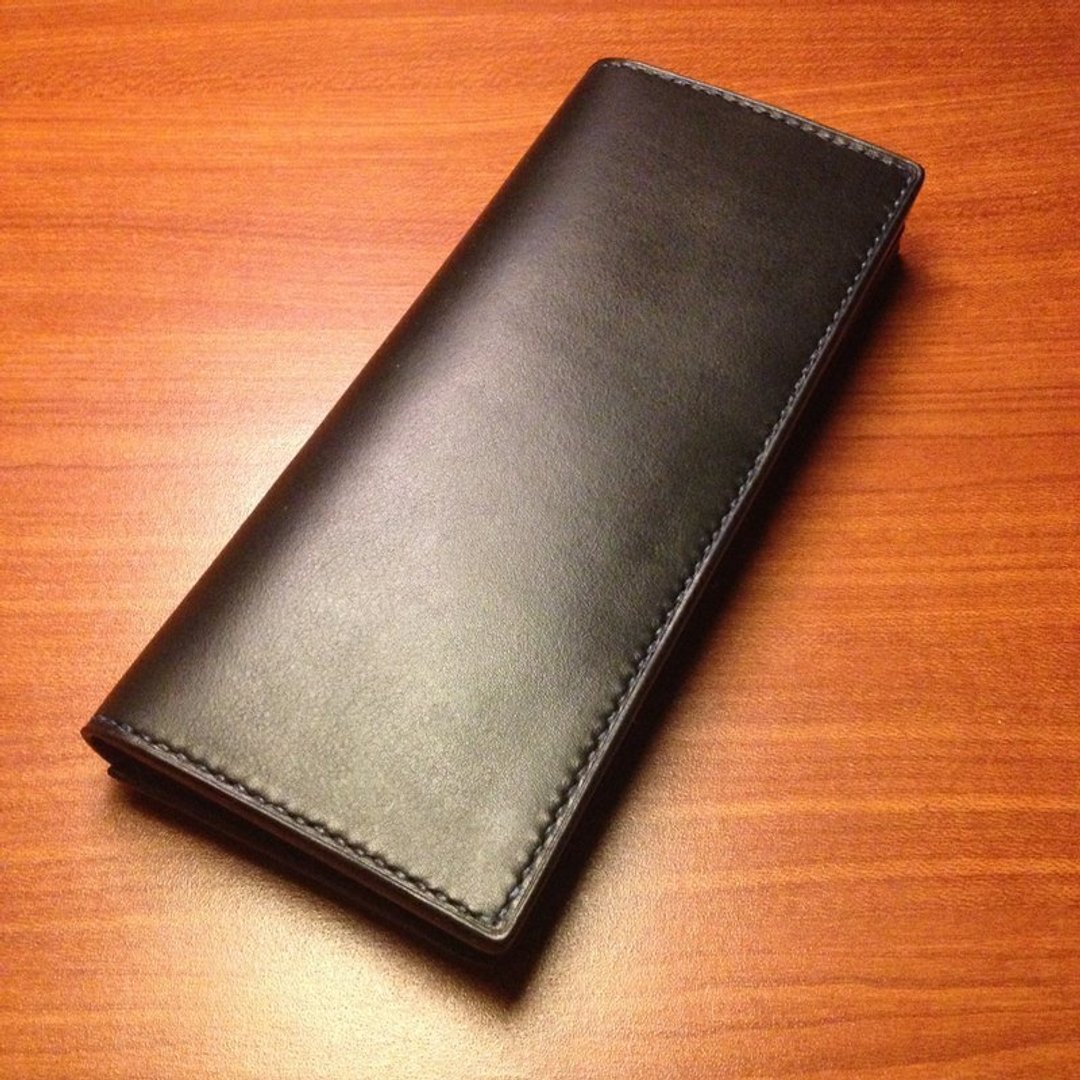 Mildy Hands - 客制 Black Long Wallet 黑色长夹 手工皮夹 - 皮夹/钱包 - 真皮 黑色