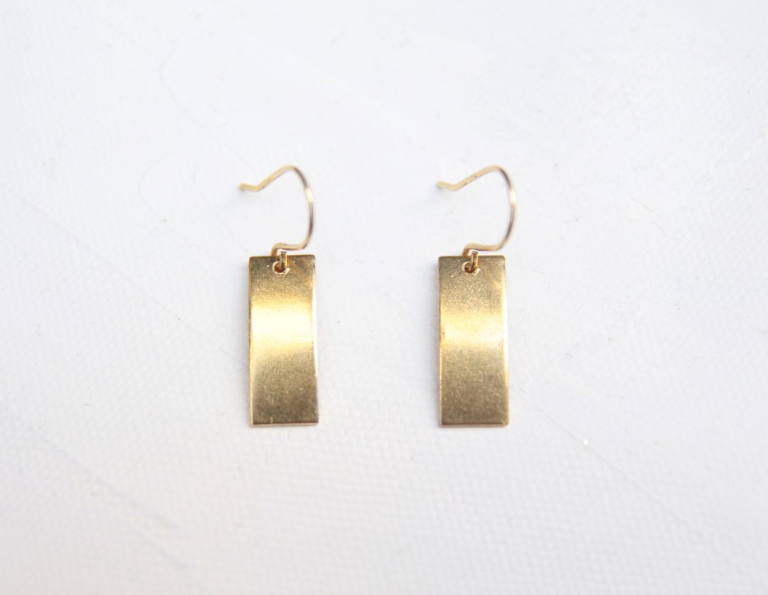金光耳环 纯黄铜耳环 - 耳环/耳夹 - 其他金属 金色