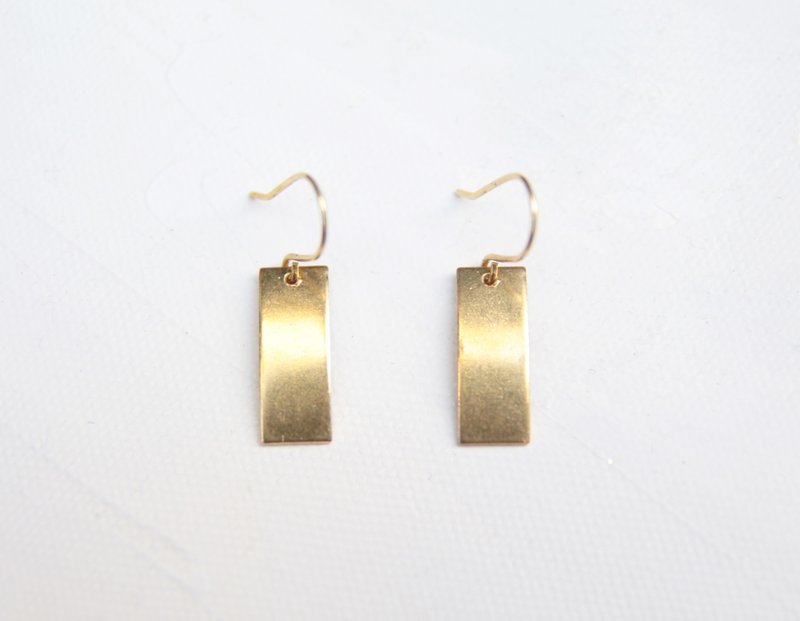 金光耳环 纯黄铜耳环 - 耳环/耳夹 - 其他金属 金色