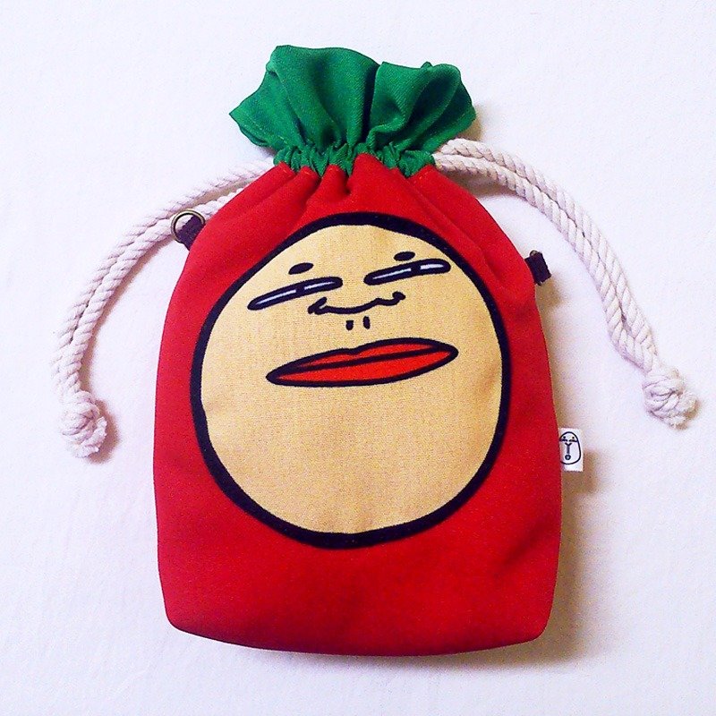 ‘人中人’趣味插画萝卜包  - 红  (多功能束口袋 / 斜背包 / 可装相机、拍立得) - 侧背包/斜挎包 - 其他材质 红色