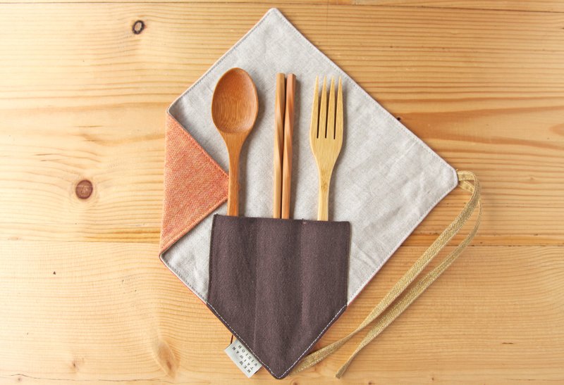 【一角餐具组】圣诞节 交换礼物精选-素色简约 橘 - 筷子/筷架 - 其他材质 