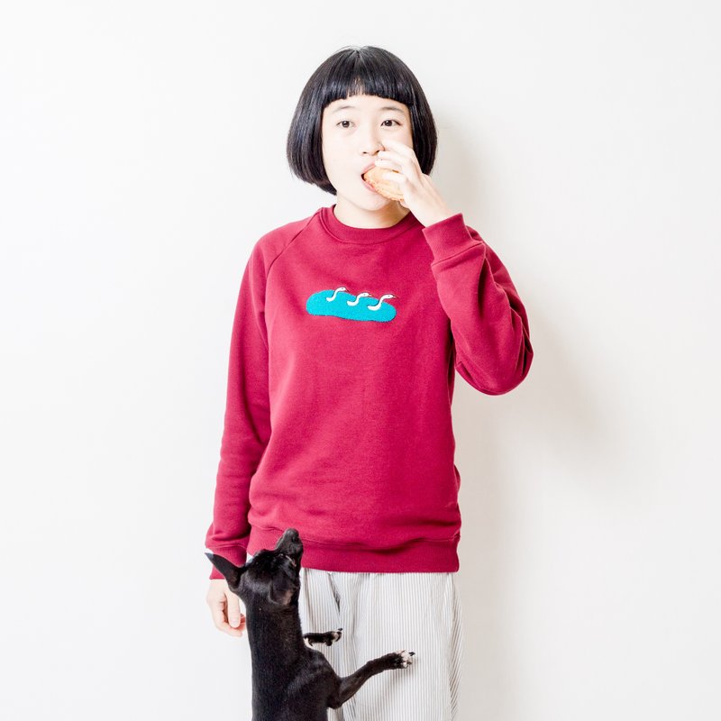 换季折扣品 / 一笔鸭鸭 / 纯棉长袖上衣 - 女装上衣 - 棉．麻 红色