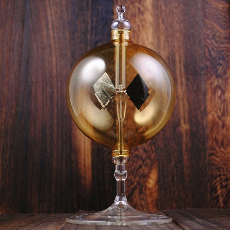 【德国进口水晶球光风车】德国8cm黄金黄色mini彩虹幸运水晶球光风车 玻璃艺术品 - 其他 - 玻璃 黄色