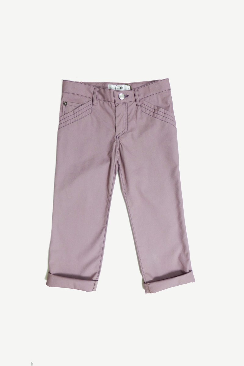 紫藕色设计款薄长裤 - 其他 - 棉．麻 紫色