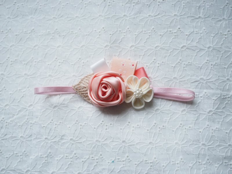 Sunflower 手作婴儿女童头饰 - 围嘴/口水巾 - 其他材质 粉红色