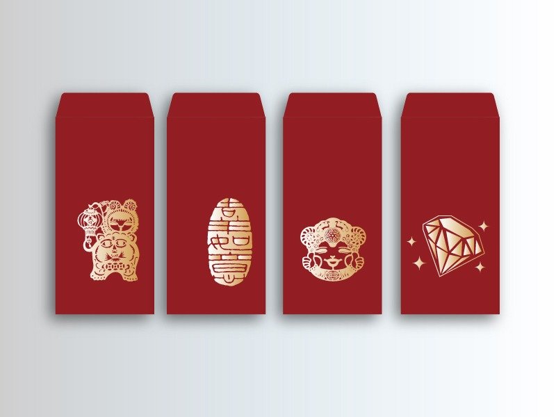 烫金新年红包袋 - 红包/春联 - 纸 红色