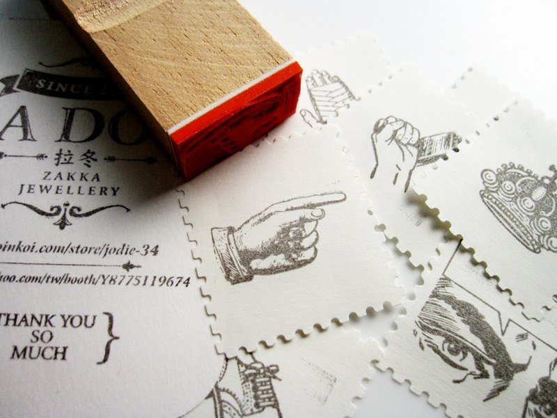 { La Don } 复古仿旧手指 橡皮章   出清! 售完不再贩售! - 其他 - 木头 咖啡色