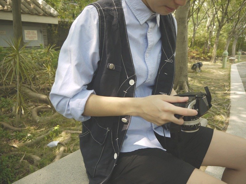 简约风纯色牛津长袖衬衫/中性款/纯棉 - 男装衬衫 - 纸 黄色