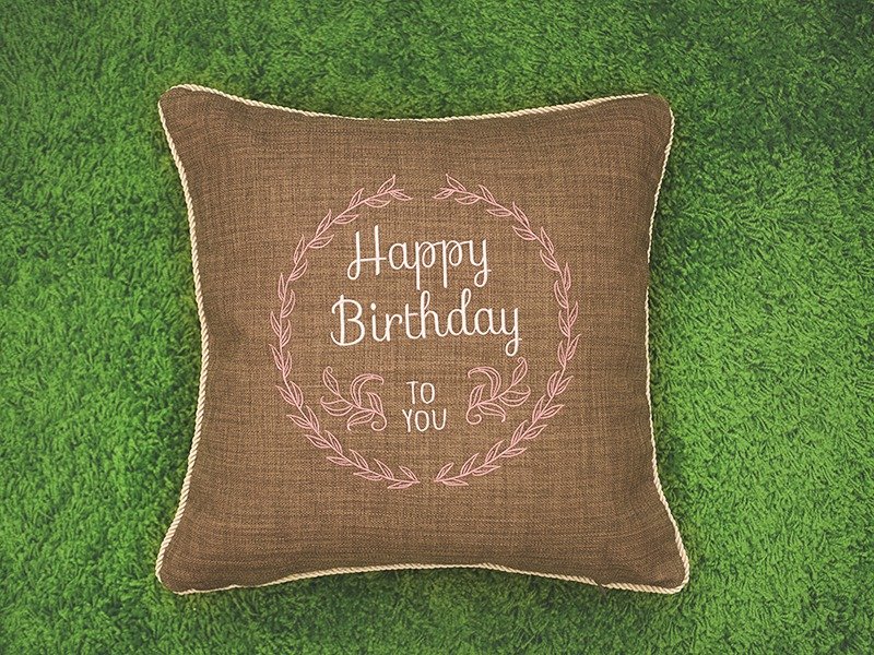 边框01 =可爱桂冠叶= 定制化刺绣 交换礼物 复古风抱枕套 - 摆饰 - 其他材质 卡其色