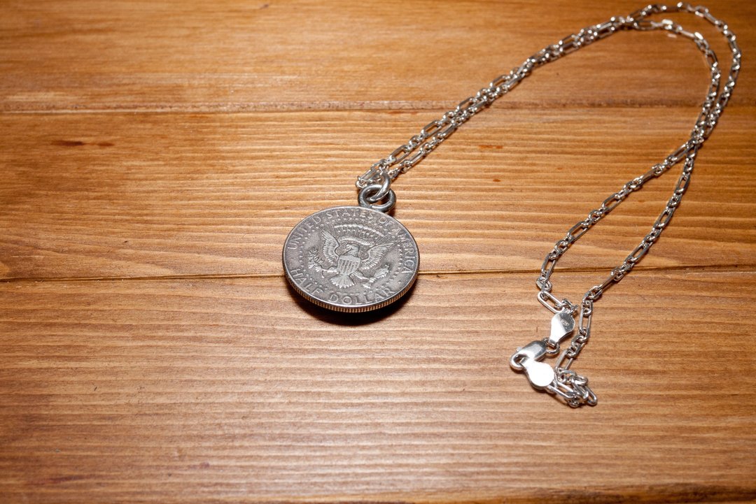Dreamstation皮革鞄研所，美国Half dollar银币造型项链Silver necklace 嘻皮，哈雷，重机 - 项链 - 其他金属 银色